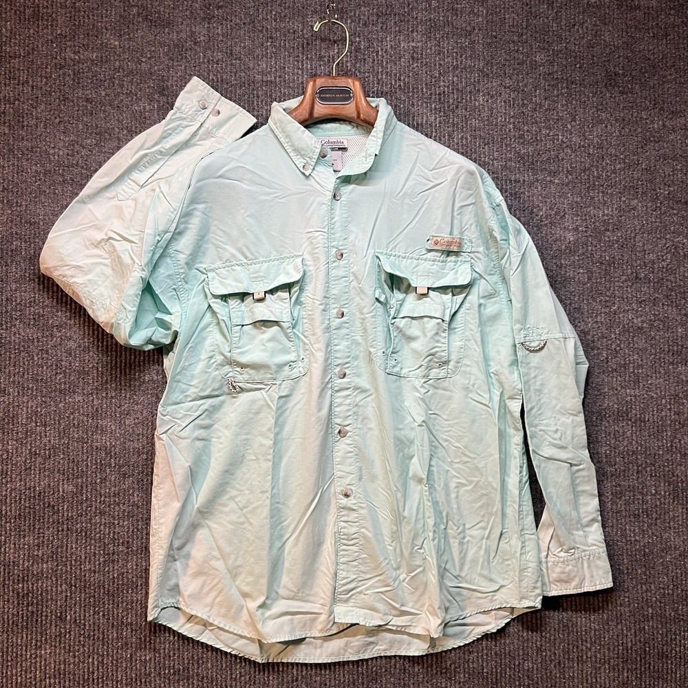 Columbia PFG‎ Long Sleeve Breathable Long Sleeve Button Up Shirt Mens Size Large